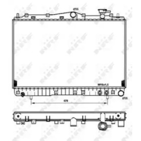 Радиатор охлаждения Hyundai Sonata 2.0-3.0 91-98 (400x682x25) (53259)