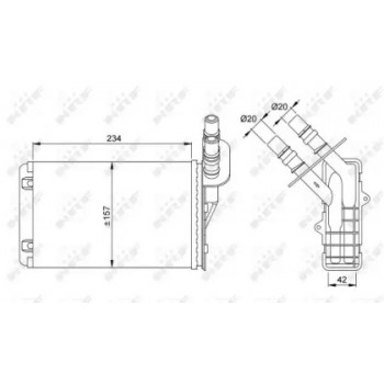 Радиатор печки Renault Clio II/Kangoo 1.1-3.0 98- (53382)