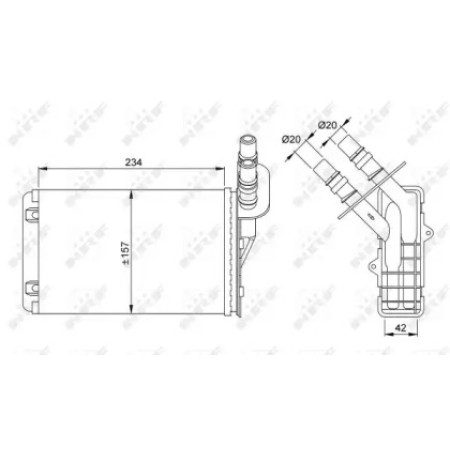 Радиатор печки Renault Clio II/Kangoo 1.1-3.0 98- (53382)