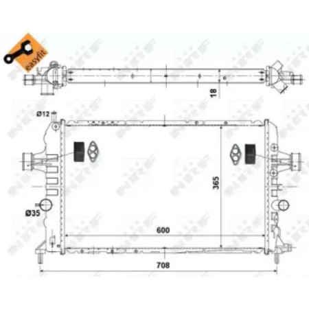 Радиатор охлаждения Opel Astra H 1.6/1.8 04- (53442)