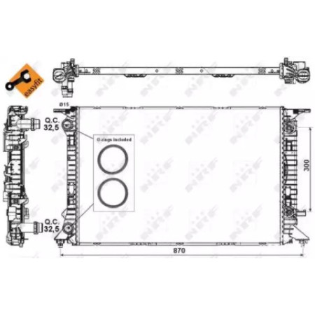 Радиатор охлаждения Audi A4/A5/A6/Q3/Q5 1.4-3.0d 07- (53718)