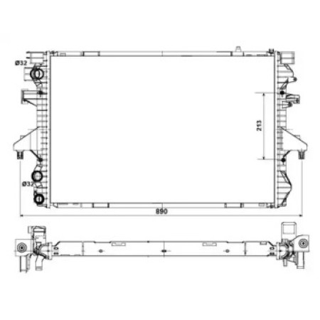 Радиатор охлаждения VW T5 1.9TDI (53796)