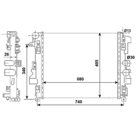 Радиатор охлаждения MB Vito (W639) 03- (-/+AC) (53801)