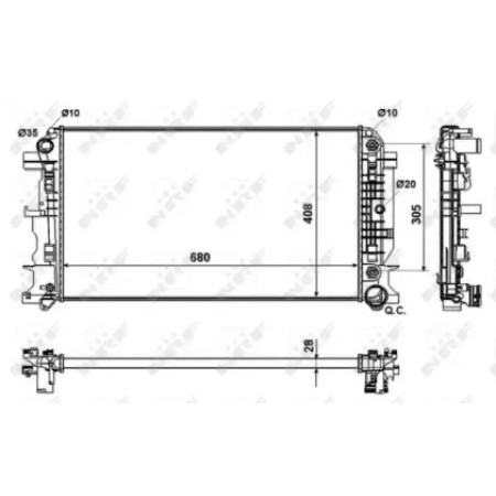 Радиатор охлаждения MB Sprinter 06- (+/-AC, АКПП) (53833)