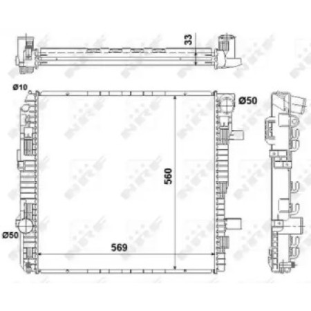 Радиатор охлаждения MB Atego 815-1215 (-AC) (53893)