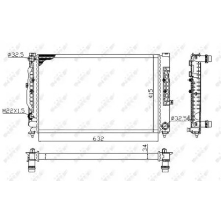 Радиатор охлаждения VW Passat/Audi A4/A6/Skoda Superb 95-08 (Economy class) (539504A)