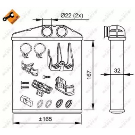 Радиатор печки Opel Combo/Corsa C 1.0-1.8/1.7CDTI 00- (54208)