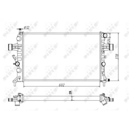 Радиатор охлаждения Opel Astra F/G/Zafira A 1.6-2.2 16V 98-05 (Economy Class) (54668A)