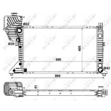 Радиатор охлаждения MB Sprinter 2.2-2.7CDI 00-06 (55348)