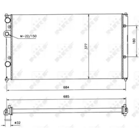 Радиатор охлаждения VW Caddy II 1.9 TDI/SDI 95-04 (58093)