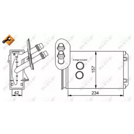 Радиатор печки VW Caddy II/Golf I-IV 1.4-2.3/1.9 TDI 95-06 (58223)