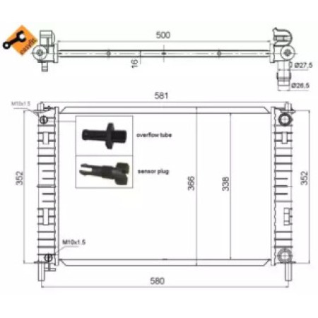 Радиатор охлаждения Ford Fiesta 1.3/1.4 TDCi 01-10 (58276)