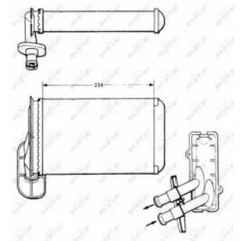 Радиатор печки VW Caddy II/Golf I-IV 1.4-1.9 TDI 95-02 (58622)