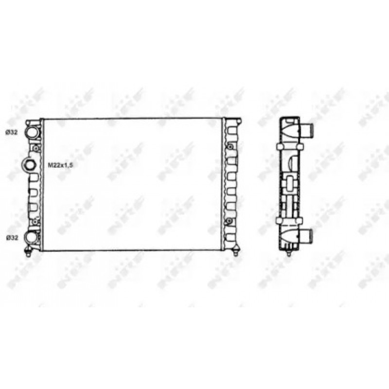 Радиатор охлаждения VW Golf III 1.4-1.6 91-99 (58819)