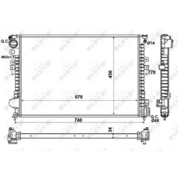 Радиатор охлаждения Fiat Scudo 1.9D/2.0JTD (58993)