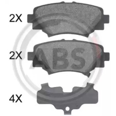 Задние тормозные колодки A.B.S. для Mazda 3 (16-) 35032