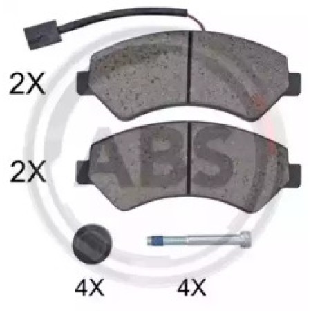 Передние тормозные колодки A.B.S. для Citroen Jumper, Fiat Ducato, Peugeot Boxer (06-) (1.7t) 35090