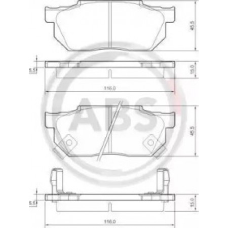Передні гальмівні колодки A.B.S. для Honda Civic, Prelude, Accord (81-95) 36167