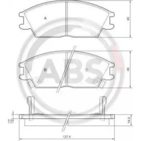 Задні гальмівні колодки A.B.S. для Hyundai Sonata, Honda Accord, Hyundai Accent, Getz (Akebono) 36172