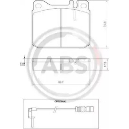 Передние тормозные колодки A.B.S. для Mercedes W107, W123, W126 (71-96) 36418