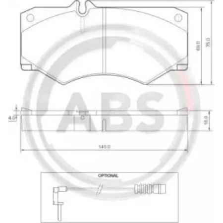 Передние тормозные колодки A.B.S. для Mercedes W463, W460 (88-) 36490