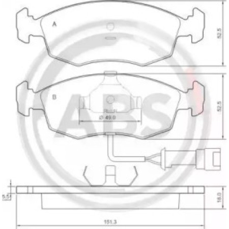 Передние тормозные колодки A.B.S. для Ford Escort, Sierra (84-99) (ATE) 36519
