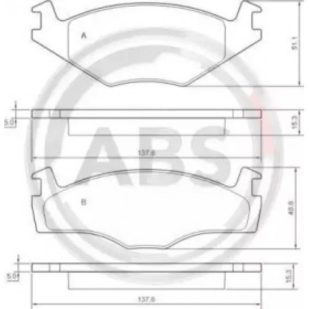Передние тормозные колодки A.B.S. для Seat Cordoba, Volkswagen Golf, Seat Ibiza, Volkswagen Jetta, Passat (81-02) 36540