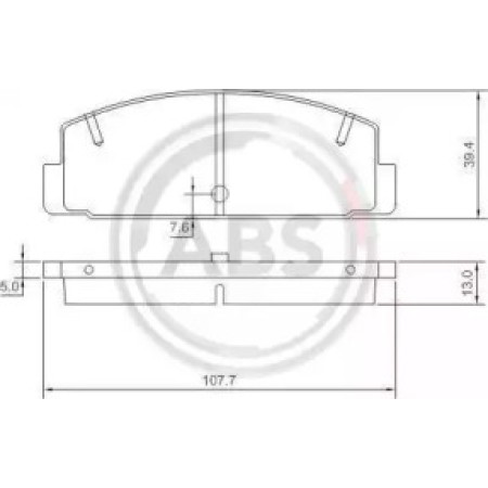 Задні гальмівні колодки A.B.S. для Mazda 323, 626 (94-04) (Akebono) 36571