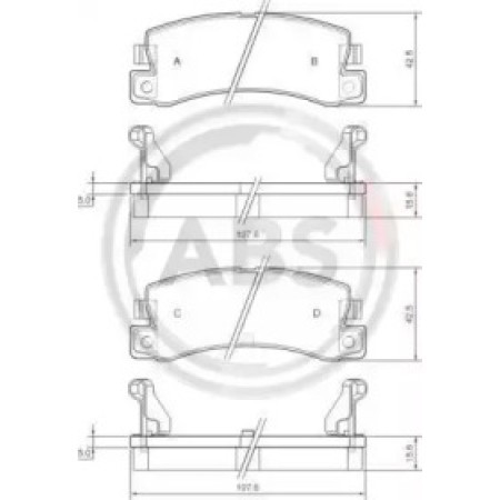 Задні гальмівні колодки A.B.S. для Toyota Avensis, Corolla, Camry, Corona, Celica, Carina, Lexus RX, ES (87-07) 36604