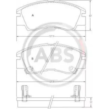 Передні гальмівні колодки A.B.S. для Hyundai Galloper, Mitsubishi L200, L300, Lancer, Pajero (87-13) 36648