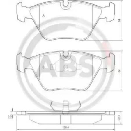 Передні гальмівні колодки A.B.S. для BMW E36, E46, E28, E34, E32 (85-08) 36650