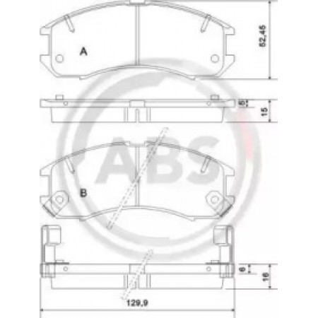 Передні гальмівні колодки A.B.S. для Mazda 626, Ford Probe (89-98) 36666