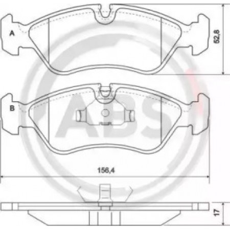 Передні гальмівні колодки A.B.S. для Daewoo LeMans, Nexia (94-08) 36667