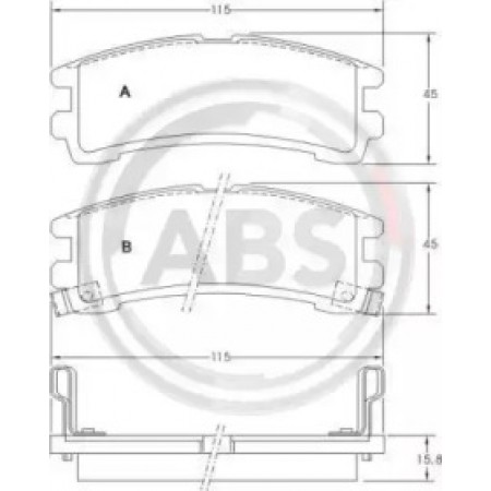 Задні гальмівні колодки A.B.S. для Nissan Pathfinder, Terrano (86-95) 36674