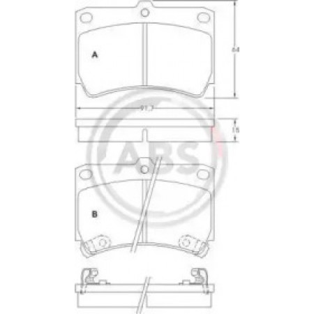 Передние тормозные колодки A.B.S. для Mazda 323, Kia Rio (90-05) 36726