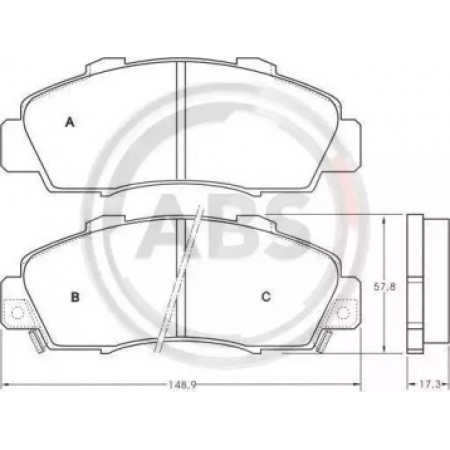 Передні гальмівні колодки A.B.S. для Honda Legend, Accord, Shuttle, CR-V, Civic (93-05) 36737