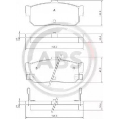 Задні гальмівні колодки A.B.S. для Nissan Almera, Maxima (95-03) 36742