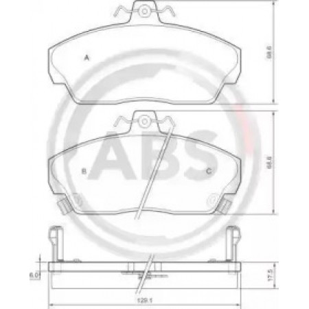 Передние тормозные колодки A.B.S. для Honda Civic (91-05) (TRW) 36746