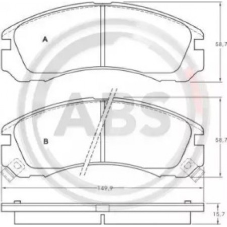 Передние тормозные колодки A.B.S. для Mitsubishi Outlander, Peugeot 4007 (12-) 36753