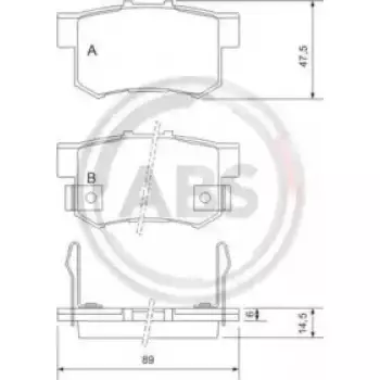 Тормозные колодки зад. Civic 98-/Accord 90-03 (Akebono) (47,8x88,9x14,5) (36758)
