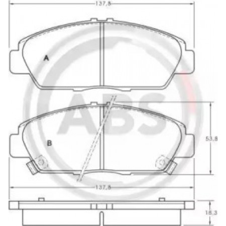 Передні гальмівні колодки A.B.S. для Honda Accord (93-00) 36780