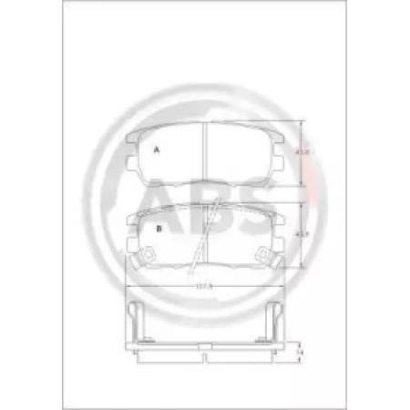 Задние тормозные колодки A.B.S. для Mitsubishi Pajero II (94-) (107.8x43.8x14) 36781