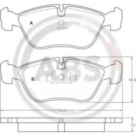 Передні гальмівні колодки A.B.S. для Volvo C70, V70, S70 (92-05) 36783
