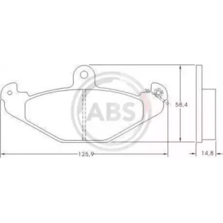 Задні гальмівні колодки A.B.S. для Renault Laguna I (93-01) (Brembo) (125.9x58.4x14.8) 36788