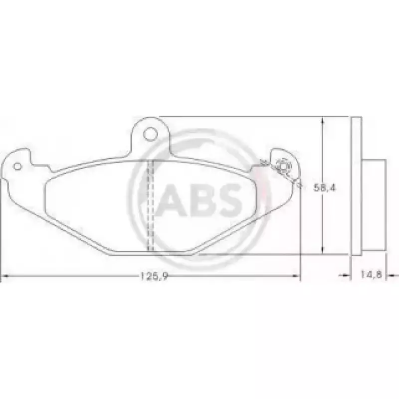 Тормозные колодки зад. Laguna I 93-01 (brembo) (125,9x58,4x14,8) (36788)