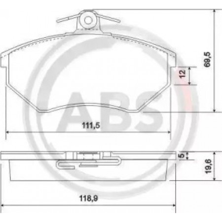 Передние тормозные колодки A.B.S. для Audi 100, 80, A4, Volkswagen Caddy, Seat Cordoba (85-04) 36789