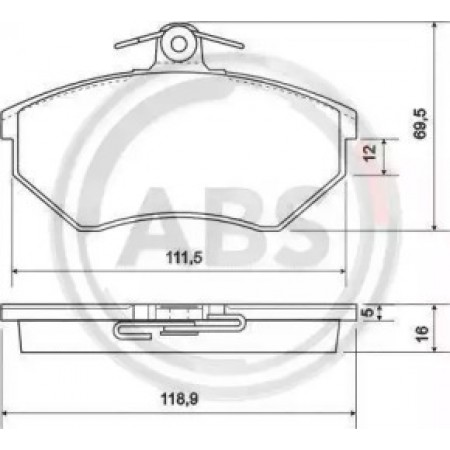 Передні гальмівні колодки A.B.S. для Volkswagen Caddy II, Golf IV (91-06) (TRW) 36790