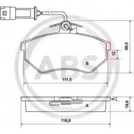 Передние тормозные колодки A.B.S. для Volkswagen Caddy II, Passat B4, Audi 80 (91-) 36791