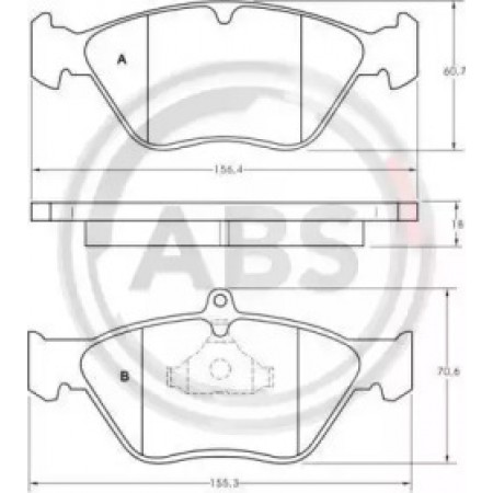 Передние тормозные колодки A.B.S. для Opel Vectra A, Omega B (92-05) (ATE) 36805