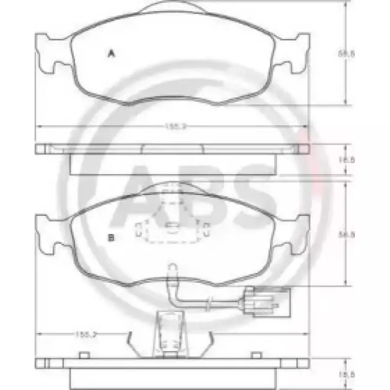 Тормозные колодки перед. Transit 94-00/Mondeo 93-00 (ATE) (36808)